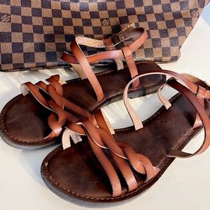 Brown leather sandals